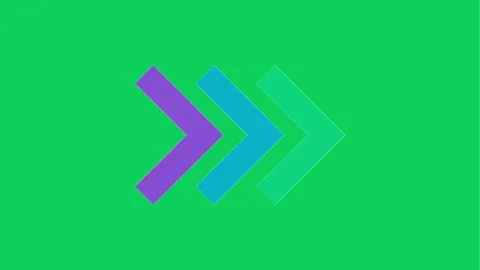 Three right arrow direction loop animation on green screen background Stock Footage 288678196