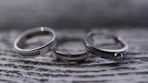 Three rings with diamonds Stock Footage 61041119