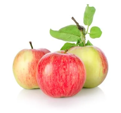Three ripe apples isolated Stock Photos