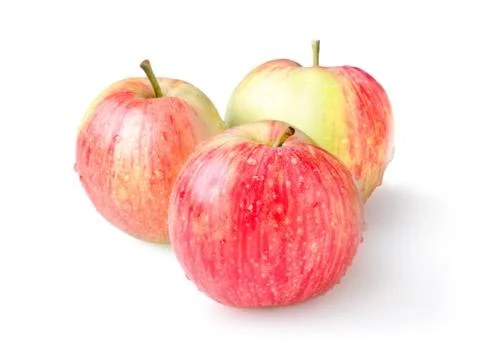 Three ripe apples isolated Stock Photos