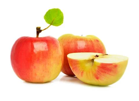 Three ripe apples Stock Photos