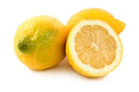Three ripe lemons Stock Photos