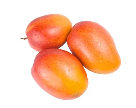 Three ripe mango fruit Stockfoto's