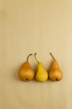 Three ripe pears with copy space Stock Photos