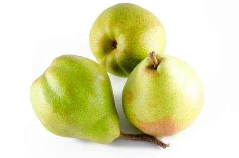 Three ripe pears isolated on white background Stock Photos