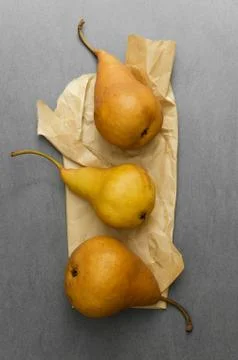 Three ripe pears Stock Photos