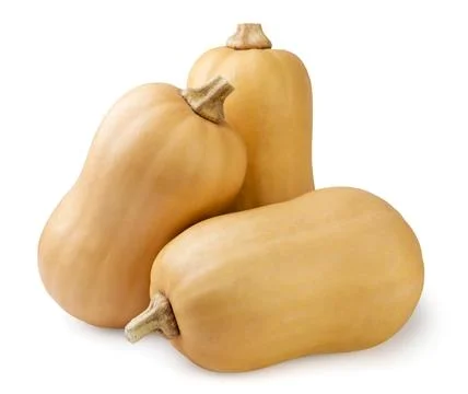 Three ripe pumpkins close-up on a white. Isolated Stock Photos