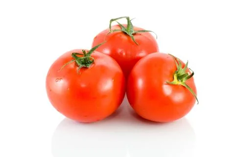 Three ripe red tomatoes Stock Photos