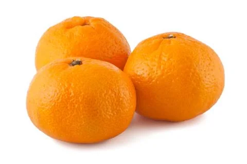 Three ripe targerines Stock Photos