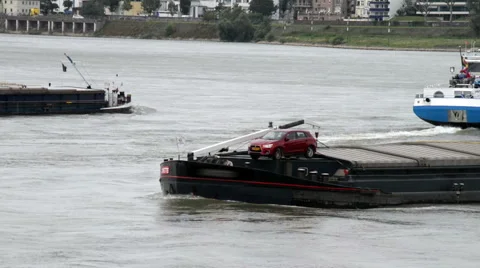 Three river barges Video stock 41173625