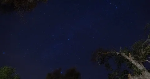 Three Rivers, CA, USA - starry sky at night - Timelapse pan right Stock Footage 75286443