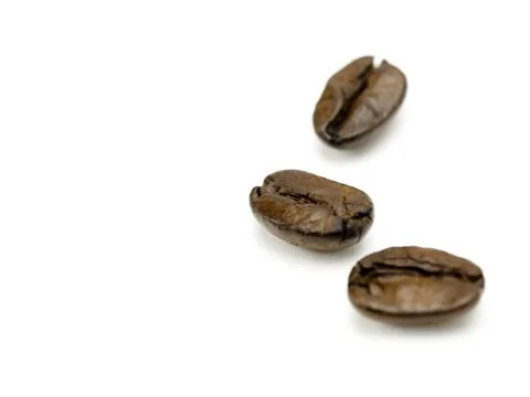 Three Roasted Coffee Beans Stock-Fotos