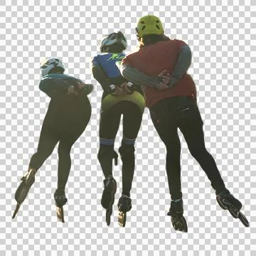 Three rollers in motion isolated photo Fotos Stock