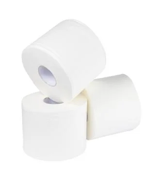 Three rolls of tissue paper isolated on white background Stock Photos
