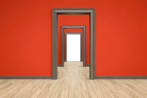 Three rooms Stock Illustration