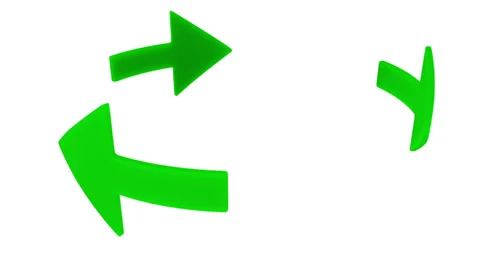 Three rotating green arrows. Stock Footage