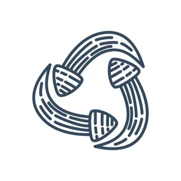Three Rotation Arrow Direction collection Vector outline Illustrazione stock