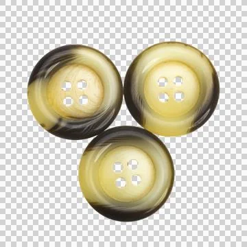 Three round buttons with swirling patterns of tan and dark brown Stock Photos