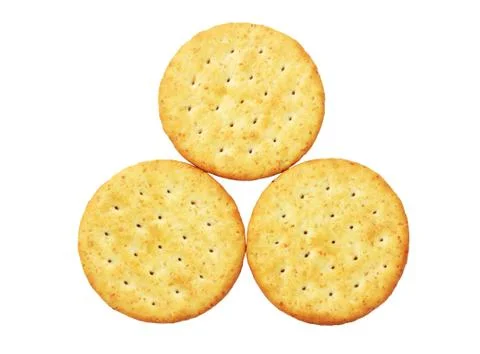 Three round crackers Foto stock