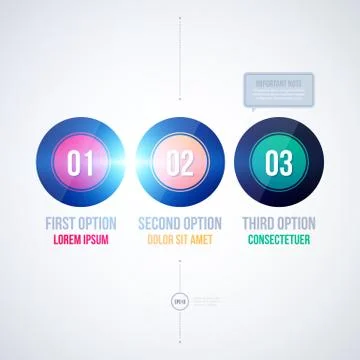 Three round options on white background. EPS10 Stock Illustration