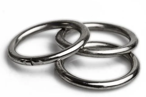Three round washers,perfect for various applications,captured in a clean and Foto stock