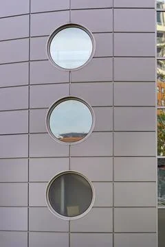 Three round windows Stock Photos