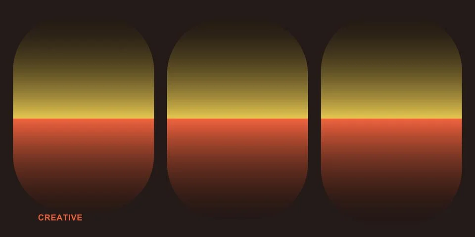 Three rounded frames with orange and yellow gradients Stock-Illustration