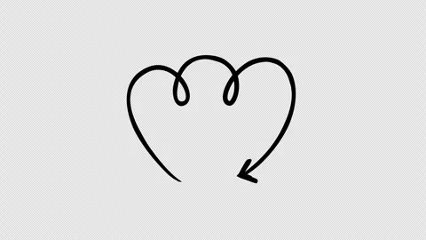 Three rounded loops arrow downward-pointing hand-drawn sketch animation Stock Footage 329608474