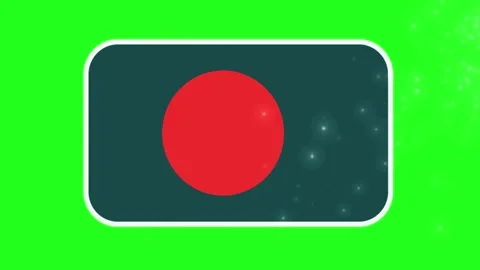 Three rounded rectangular national flag emblems displaying sparkle particle Видео 346121949