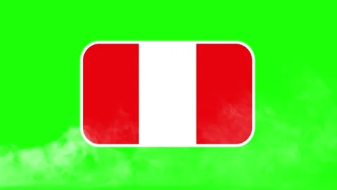 Three rounded rectangular peru flags floating over green screen background with Stock Footage 346121654
