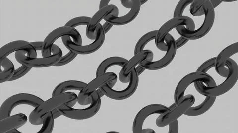 Three rows of metal silver chains moving isolated on a beige background. Design Stock Illustration