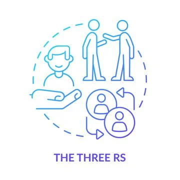 Three Rs blue gradient concept icon イラスト素材