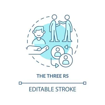 Three Rs turquoise concept icon Stock Illustration