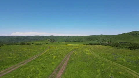 Three rural roads in the valley Video stock 237857912