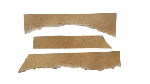 Three rustic brown cork or bark strips with uneven edges 스톡 일러스트