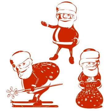 Three Santa Claus Stock Illustration