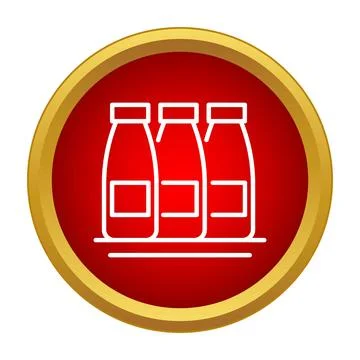 Three sauce bottles flat line illustration icon Stock Illustration