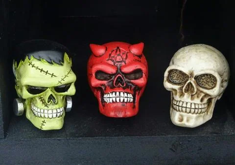 Three Scary Heads Stock Photos