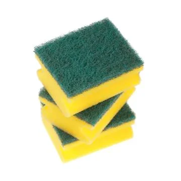 Three scouring pads isolated on a white background Stock Photos