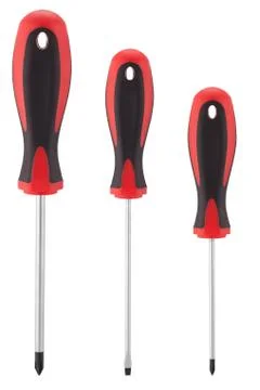 Three screwdriver isolated on white Stock Photos