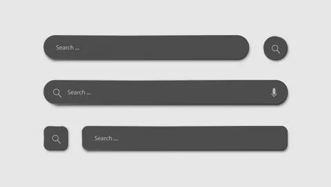 Three search strings of different shapes on a light gray background. Stock Illustration