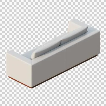 Three Seater Sofa Isometric Rear View Illustration