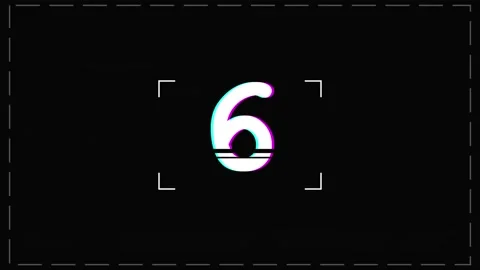 Three Second Digital Countdown Timer with Glitch Effect Stock Footage 345182261