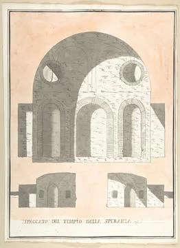 Three Sections of the Tempio della Speranza 171027 Pietro Paolo Coccetti (C.. Stock Photos