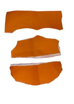 Three separate orange torn paper strips with rough edges isolated on transp.. Stock Photos
