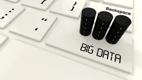 Three server on a keyboard Stock Illustration