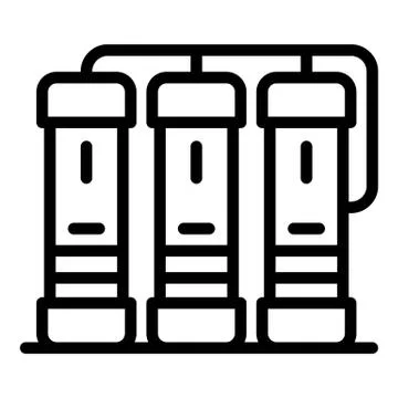 Three servers icon, outline style 스톡 일러스트