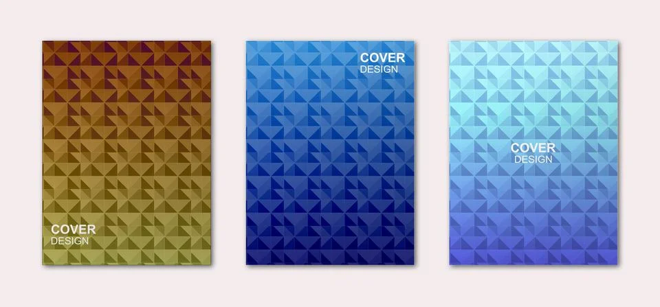 Three set of diamond cut background poster design vector illustrator Illustrazione stock