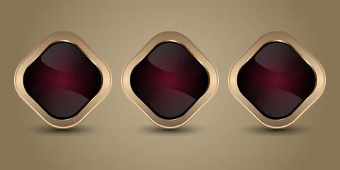 Three set Premium buttons exude exclusivity and luxury, 3 perfect for brand.. Stock Illustration
