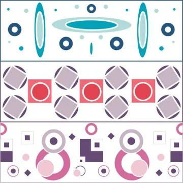 Three sets of geometric pattern Stock Illustration